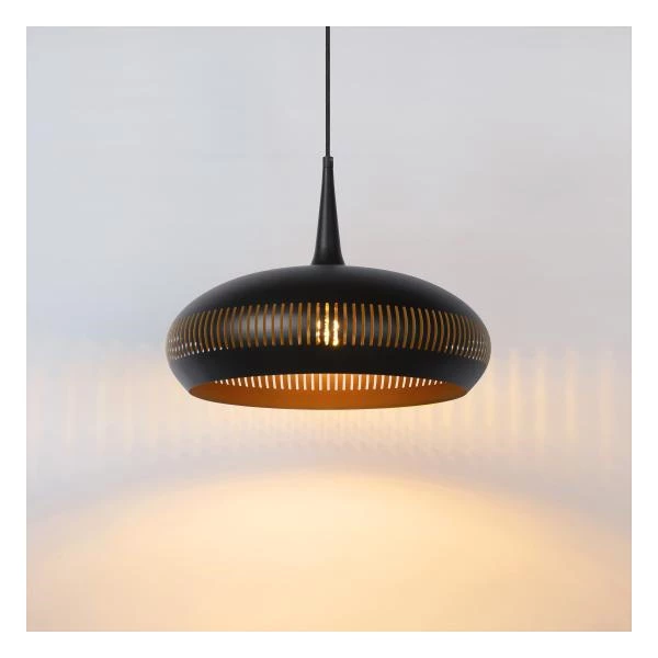 Lucide RAYCO - Pendant light - Ø 45 cm - 1xE27 - Black - detail 3